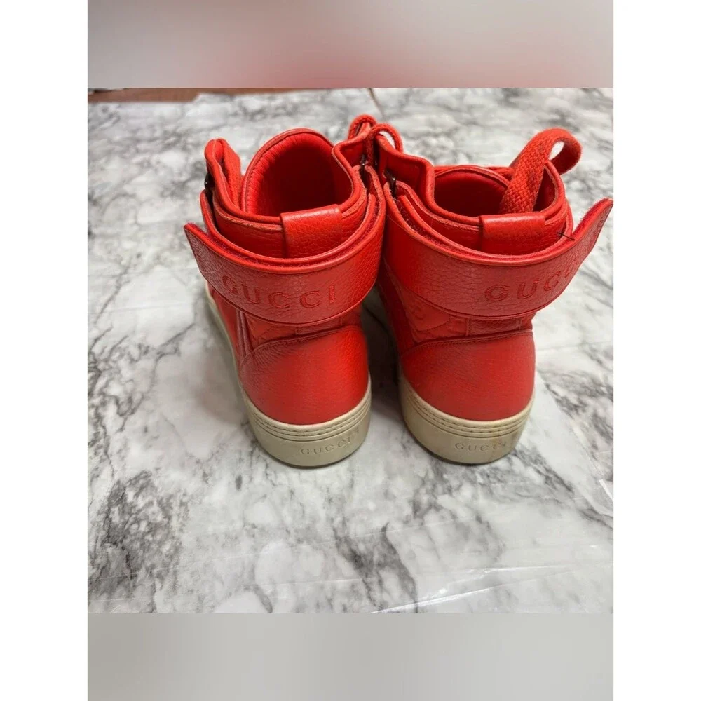 Gucci men's Guccissima dusk red Top sneakers shoes 9 G